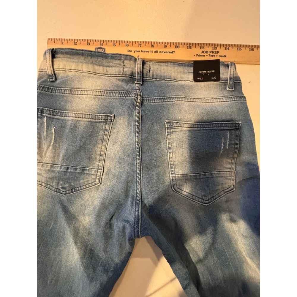 NWT --- Denim House Jeans Womens W32 L32 Distressed Skinny Frayed Hem Blue NWT-- - Picture 3 of 13